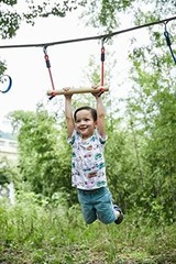 Ninja Warrior Obstacle Course Rope Set for Kids 42Ft Line with Swing, Climbing R