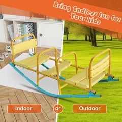 Kids Triple Seat Seesaw Outdoor Playground Equipment Rocking Horse for