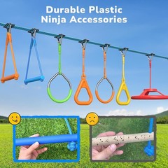 Hapfan 50FT Backyard Obstacle Course Ninja Warrior Playset with Swings for Kids