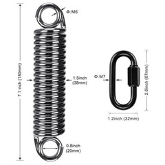 SELEWARE Swing Springs Heavy Duty Up to 500 lbs 2 Pack with Locking Carabiners