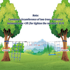 65 FT Ninja Warrior Obstacle Course Swing Set for Kids with 12 Obstacles,Outdoor