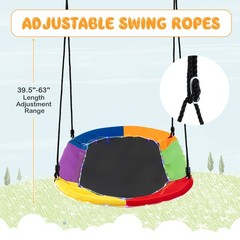 60″ Saucer Swing w/ LED Lights 700 LBS Platform Tree Swing w/ Adjustable Ropes