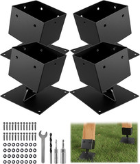 4 Pack Swing Set Anchor Leveling Kit, Heavy Duty 201 Stainless Steel Adjustable