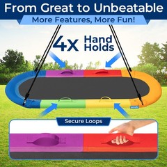 SereneLife 67 in Oval Platform Swing w/ Hang Kit Indoor/Outdoor (Rainbow)