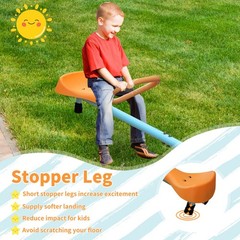 4-Seat 360° Rotating Teeter Totter Kids Seesaw Home Playground Blue Orange