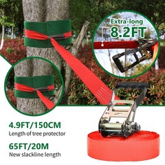 65FT Ninja Warrior Obstacle Course for Kids – Double Longest Slacklines with …