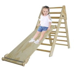 Wooden Foldable Climbing Triangle Ladder Montessori Play Gym for Kids 1-7 y.o.