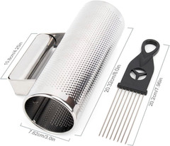 Metal Guiro Stainless Steel Hand Percussion Musical Instruments with Scraper 8″