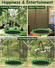 40 Inch Saucer Tree Swing Set for Kids & Adults, Adjustable Swing Sets for Ba…
