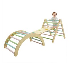 Indoor Jungle Gym 7-in-1 Toddler Indoor Playground Wooden Climbing Toys 18M+ USA