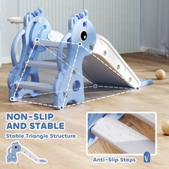 Engaging Baby Slide 3-in-1 Set 41.7×20.3×20.5in Blue Interior Design