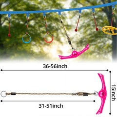 Ninja-Twister Swing Spins Set: Slackline Attachments – 360° Handle Twist-Spin Fl