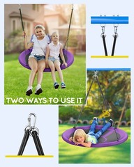 GYROOR Sturdy&Comfortable 43 In Saucer Tree Swing Flying Indoor Outdoor for kids