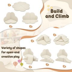 Baby Soft Foam Blocks Playset 6pc, Non-Toxic Climbing Toys 0-12 Months