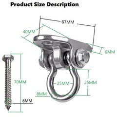 2 Sets of Stainless Steel Swing Hanger 180° Swivel Swing Hook, 1500 lb Capaci…