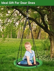 24 Inch Saucer Tree Swing Set for Kids & Adults, Adjustable Flying Swing Seat…