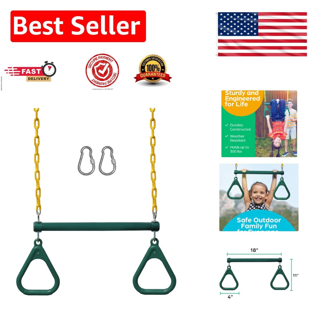 Backyard Trapeze Swing Bar with Sturdy Chain – Easy to Install Play Equipment