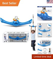 Ninja-Twister Swing Spins Set: Slackline Attachments – 360° Handle Twist-Spin Fl