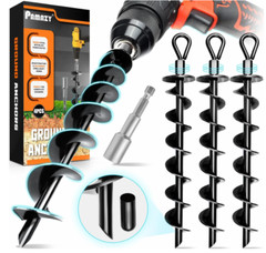 4 Pack Ground Anchors Nut Drill Bit, Ground Anchors Trampoline Swing Set Anchors