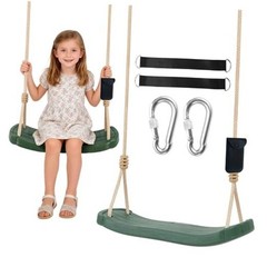 Kids Tree Swing Seat, Heavy Duty 264 LBS Swing with Tree Straps & Green