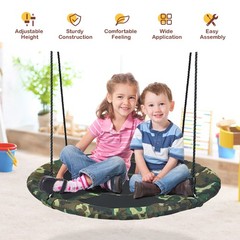 40 In Flying Saucer Tree Swing Outdoor Play Set Adjustable Ropes Gift For Kids