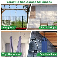 Heavy Duty Black Swing Hangers, 2400LB Capacity One-Piece Cast Iron Porch Swi…