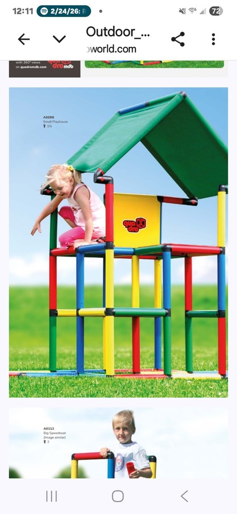 Children’s Quadro indoor/outdoor ‘Multiple’ climbing kits included