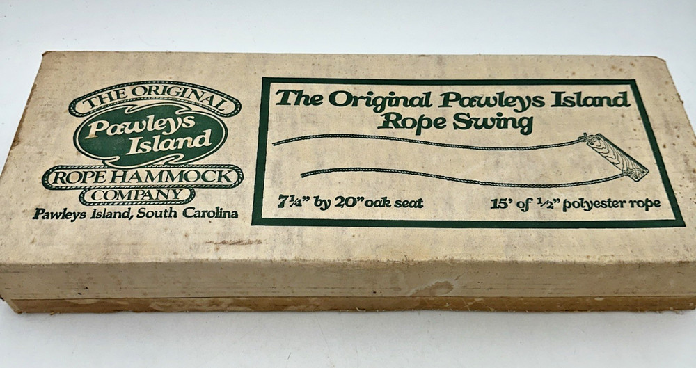 Vtg The Original Pawleys Island Rope Swing 20″ Oak Seat 15′ Rope BRAND NEW
