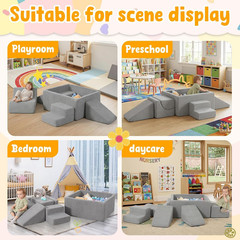 Baby Climbing Blocks with Ball Pit, 6-Piece Foam Climb & Crawl Play Set for Todd
