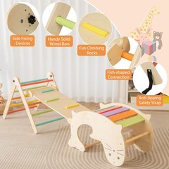 7-in-1 Indoor Climbing Toys for Toddlers w/ Reversible Ramp Sea Lion Rocker