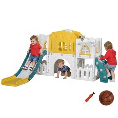 8 in 1 Toddler Slide for Kids Age 1-3 Years, Yellow