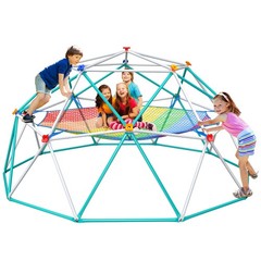 10ft Climbing Dome with Climbing Cargo Net Jungle Gym for Kids Monkey Bars 800lb