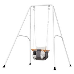 Uimoso Toddler Swing and Jumper Combo with A-Frame Stand in Black