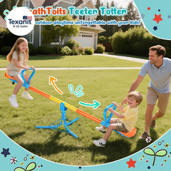 Seesaw -Teeter Totter for Kids Ages 3-8 -Toddler Seesaw with 360° Swivel-Sit and