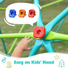 10ft Climbing Dome with Saucer Swing Outdoor Kids Backyard Swing Set Anti-Rust