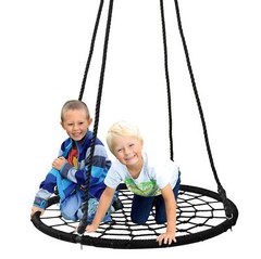 48″ Spider Web Swing Set Large Platform Net Adjustable Hanging Ropes for Kids