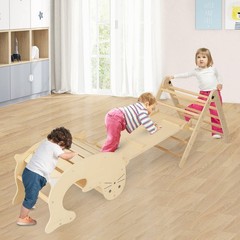 7-in-1 Indoor Climbing Toys for Toddlers w/ Reversible Ramp Sea Lion Rocker