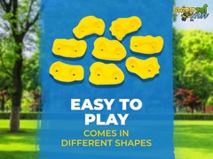 SWING SET STUFF SMALL TEXTURED ROCK HOLDS SET OF 8 MOUNTING HARDWARE YELLOW 0014