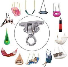 Stainless Steel Heavy Duty Swing Hanger 180°+360° Ceiling Mount for Yoga, Ham…