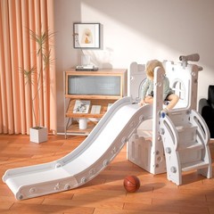 6 in 1 Toddler Slide,Baby Playset for Indoor Outdoor Playground with Basketba…