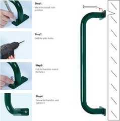 17 Inch 6 Pieces Green Outdoor Metal Safety Handles for Green -6 Pcs