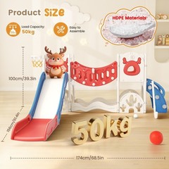 11 in1 Toddler Slide Climbing Tunnel Indoor Outdoor Playground with Golf Drawing