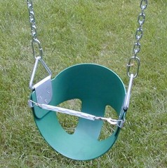 Swingset toddler swing,transition swing,half bucket swing,front safety chain,PVC