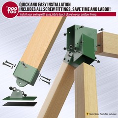 Swing Bracket Kit, Stainless Steel 2-Pack A Frame Swing Brackets and 4-Pack A…
