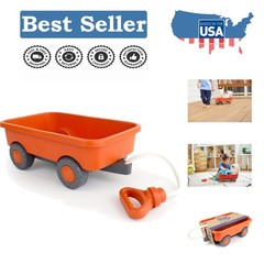 Child-Friendly Outdoor Wagon in Bright Orange – Encourages Motor Skill Play