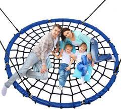 60″ Large Spider Web Saucer Tree Swing for Kids & Adults, 750Lbs Heavy Duty Outd