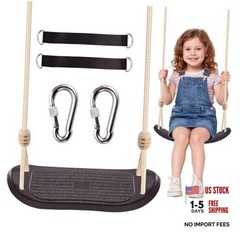 Kids Tree Swings for Trees, Heavy Duty Ergonomic Contoured Swing Seat for Black
