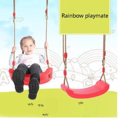 Kids Swing Seat Outdoor Indoor Hanging Swing Adjustable Rope Rainbow Board