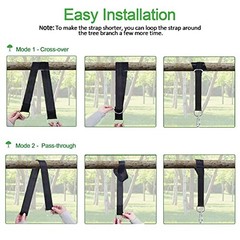 Tree Swing Hanging Straps Kit (Set of 2) – 3FT/8FT/10FT/20FT/Heavy 30FT Black