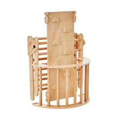 Triangle Climbing Set 5-in-1 Large Wooden Ramp Arch Gym for Toddlers 1-3 Years